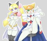  2girls android animal_ears breasts cum gynoid ikanomaru multiple_girls nekomimi_a nekomimi_b robot robot_girl transformers transformers_superlink wink 