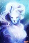  2018 black_nose blue_eyes blue_fur canine digital_media_(artwork) fur mammal ravoilie solo whiskers white_fur 