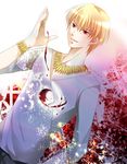  alcohol bad_id bad_pixiv_id blonde_hair casual cup drinking_glass dutch_angle fate/stay_night fate/zero fate_(series) gilgamesh highres jewelry male_focus necklace red_eyes solo wine wine_glass zagi_(minami) 