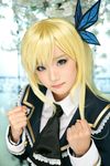  blonde_hair blue_eyes boku_wa_tomodachi_ga_sukunai cosplay hair_ornament kashiwazaki_sena korean miyuko school_uniform 