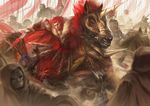  armor assassin_(fate/zero) barding battle blood bucephalus epic fate/zero fate_(series) female_assassin_(fate/zero) horse ionioi_hetairoi male_focus manly red_hair rider_(fate/zero) saber_01 sword weapon 