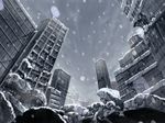  building city destruction game_cg no_humans post-apocalypse post-apocalyptic ruins scenery sky snow snowing swan_song winter 