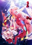  ascot blonde_hair blouse bobby_socks bubble fire flandre_scarlet frills hat highres mary_janes midriff mochizuki_shiina open_mouth red_eyes ribbon shoes short_hair side_ponytail skirt skirt_set smile socks solo touhou underwater white_legwear wings wrist_cuffs 