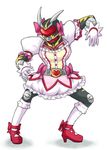  cosplay crossdressing ebifly_(dokudoku) kamen_rider kamen_rider_blade_(series) kamen_rider_chalice kaname_madoka kaname_madoka_(cosplay) kneehighs mahou_shoujo_madoka_magica male_focus ribbon solo 