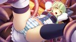  cameltoe game_cg green_hair panties striped_panties tel-o tentacle_lord tentacles thighhighs underwear 