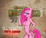  cannon diane equine fanart flow friendship friendship_is_magic gun horse instant is little magic mlp:fim my my_little_pony nuke party pie pinkamena_(mlp) pinkie_pie_(mlp) pony quote ranged_weapon viscous weapon xxpoizenxx 