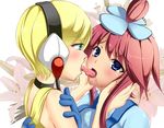  2girls blonde_hair blue_eyes fay fuuro_(pokemon) gym_leader kamitsure_(pokemon) multiple_girls pokemon tongue yuri 