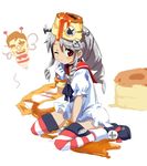  artist_request bisuke-tan bisuke-tan_(cosplay) cosplay kfc object_on_head os-tan striped striped_legwear thighhighs vista-tan vistake 