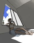  against_wall anubis_(vista) barefoot dark_skin feet food os-tan perspective popsicle shade sitting solo ume_(noraneko) vista-tan 