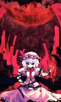  blood dress full_moon hat moon red_eyes red_moon remilia_scarlet solo tokiame touhou 