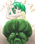  :p alien bad_id bad_pixiv_id exsedol_folmo green_hair green_skin highres macross macross_frontier masha_(masha4448) ranka_lee sweat tongue tongue_out translated zentradi 