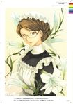  apron brown_eyes brown_hair emma_(victorian_romance_emma) glasses highres maid maid_apron maid_cap mikazuki_akira! solo victorian victorian_romance_emma 