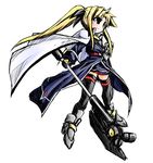  bad_id bad_pixiv_id bardiche belt black_gloves black_legwear blonde_hair buckle cape fate_testarossa floating full_body gloves hammer holding holding_weapon long_hair looking_afar lyrical_nanoha mahou_shoujo_lyrical_nanoha_strikers polearm sidelocks solo thighhighs uniform very_long_hair weapon yuuka_(o.t.kingdom) zettai_ryouiki 