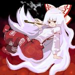  bangs fujiwara_no_mokou kiseru oekaki pipe solo touhou 