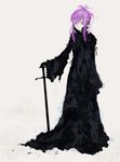  black_dress chikage_(sister_princess) dress medieval purple_eyes purple_hair sister_princess solo standing sword tamaoki_benkyou weapon 