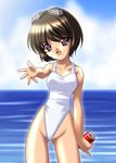  bad_anatomy can goggles highleg highleg_swimsuit masakichi_(crossroad) rinrin_(sister_princess) sister_princess soda_can solo swimsuit water white_swimsuit 