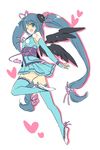  beniko blue_eyes blue_hair copyright_request solo thighhighs twintails wings 