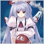  bow fujiwara_no_mokou hair_bow long_hair lowres red_eyes silver_hair solo suspenders tokiame touhou very_long_hair 