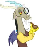  briskby discord_(mlp) draconequus dragon eyewear friendship_is_magic horn i_say indeed male monocle my_little_pony pipe plain_background quite reaction_face season_2 spoiler spoiler_alert transparent_background wings 