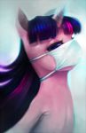  equine female friendship_is_magic hair horn horse long_hair mammal my_little_pony pink_hair pony purple_eyes purple_hair short_hair solo surgical_mask twilight_sparkle_(mlp) two_color_hair two_tone_hair unicorn 