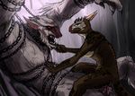  anthro_on_feral argonian bdsm bestiality breasts chain cum cum_in_pussy cum_inside cum_inside_pussy duo female feral frost_troll horn interspecies male multiple_eyes nude penetration penis red_eyes restrained scalie sex side_boob size_difference skyrim straight syrinoth the_elder_scrolls the_elder_scrolls_v:_skyrim third_eye troll vaginal vaginal_penetration video_games 