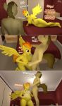  3d_(artwork) anthro big_penis breasts comic cum cum_everywhere cum_inflation cumshot dialogue digital_media_(artwork) ejaculation fan_character female friendship_is_magic inflation male male/female messy moorsheadfalling my_little_pony orgasm penis spitfire_(mlp) text wonderbolts_(mlp) 