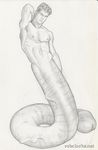  male monochrome naga nipples nude penis plain_background rob_clarke solo white_background 