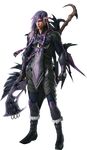  bandana black earring feather feathers final_fantasy final_fantasy_xiii final_fantasy_xiii-2 fingerless_gloves gloves jewellery long_hair purple purple_hair ragnarok_(weapon) sword 