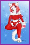  :3 arm_warmers armwear artemis_tsukino bulge christmas clothing domestic_cat eyelashes feline felis fur garter_belt garter_straps girly hair holidays legwear long_hair long_tail male mammal panties pawpads paws pink_eyes pink_nose red_hair santa_suit skirt stockings underwear unknown_artist white_fur winter 