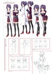  11eyes akamine_saiko bra character_design cleavage garter_belt megane narumi_yuu pantsu smoking stockings thighhighs 