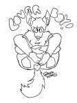  &lt;3 anthro big_butt butt canid canine canis chest_tuft clothed clothing digital_media_(artwork) domestic_dog english_text hair jeans line_art looking_at_viewer male mammal pants pen_(artwork) ross_(spunkdragon) short_hair simple_background solo spunkdragon text topless traditional_media_(artwork) tuft white_background 