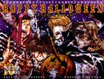  blood calendar cho_hakkai genjou_sanzou halloween male minekura_kazuya saiyuki sha_gojou son_goku_(saiyuki) watermark 