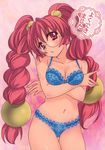  bra breast_hold cleavage malino megane pantsu paper_texture 