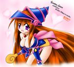  blush breasts cleavage cosplay dark_magician_girl dark_magician_girl_(cosplay) smile yu-gi-oh! yuu-gi-ou_duel_monsters 