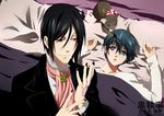  ciel_phantomhive crossingxboundaries heterochromia kuroshitsuji male neko sebastian_michaelis signed 