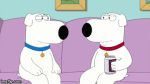  animated blue_collar brian_griffin canid canine canis cuddling domestic_dog duo eyes_closed family_guy kissing making_out male male/male mammal red_collar robot_brian screencap selfcest sofa square_crossover watermark 