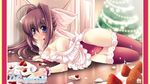  asakura_otome christmas cleavage cream da_capo da_capo_dream_x&#039;mas da_capo_ii sakurano_ruu stockings thighhighs wallpaper 