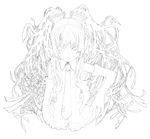  hatsune_miku kansousamehada line_art monochrome vocaloid 