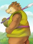 2014 anthro boar brown_fur clothed clothing dragon_quest fur humanoid_hands lako male mammal orc_(dragon_quest) overweight overweight_male porcine solo square_enix tusks video_games 