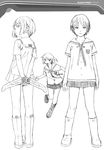  character_design houjou_kuniko monochrome range_murata seifuku shangri-la sketch 