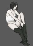  bad_id bad_pixiv_id black_hair dressing fate/zero fate_(series) highres hisau_maiya monochrome simple_background solo stromatolith_(jojomgs) 