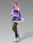  3d absurdres alisa_boskonovich android boots breasts cg elbow_gloves flower garter_belt gloves hair_flower hair_ornament highres legs multicolored_hair namco official_art pink_hair robot short_hair skirt smile stockings tekken tekken_6 tekken_blood_vengeance thighhighs 