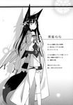  animal_ears asahiage kitsune monochrome poco tail 