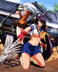  chouun_shiryuu ikkitousen ikkitousen~dragon_destiny~ kanu_unchou no_bra seifuku sword torn_clothes underboob 