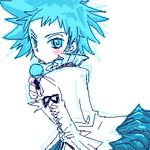  artist_request candy d.gray-man food frills licking lollipop lowres oekaki road_kamelot short_hair solo tongue 
