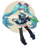  bf._(sogogiching) blue_eyes blue_hair hatsune_miku long_hair solo spring_onion thighhighs twintails vocaloid 