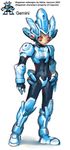  android bodysuit covered_navel geminiman helmet looking_at_viewer male_focus niklas_jansson pixel_art red_eyes rockman rockman_(classic) simple_background skin_tight solo spiked_hair white_background 