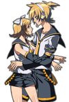  1girl brother_and_sister kagamine_len kagamine_rin mizore_syrup siblings twins vocaloid 