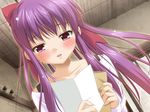  aki_no_urara_no_akane-iro_shoutengai blush happy letter odajima_kosuzu peko purple_eyes purple_hair solo tears 