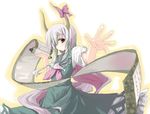  ex-keine horn_ribbon horns kamishirasawa_keine mochiki ribbon scroll solo touhou 